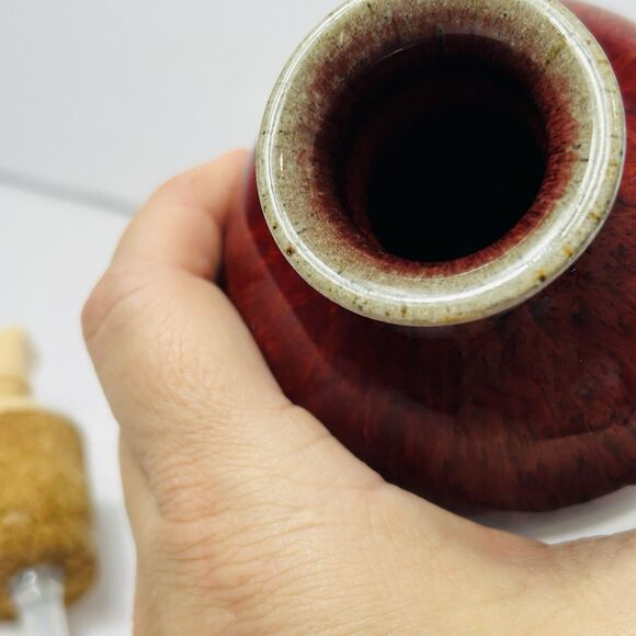 Paul Ray Pottery Drip Glaze Soap Dispenser Signed 8" Pump Studio Seagrove NC - Picture 6 of 7